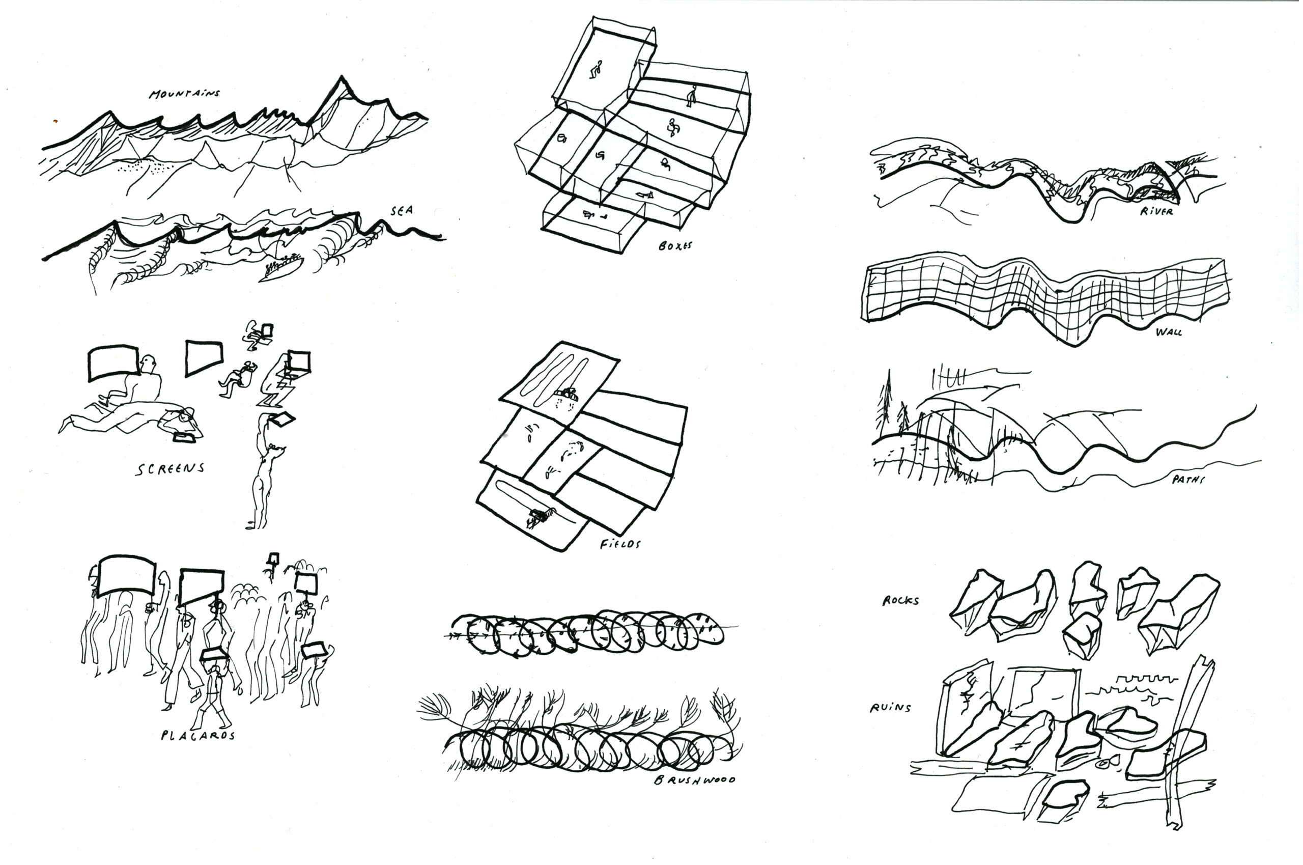 Croquis, lignes principales